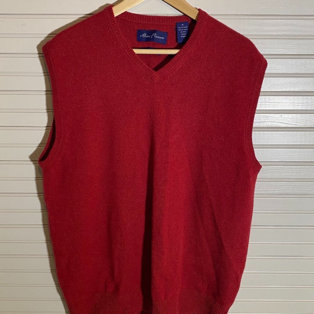Alan Flusser Size M Red Cashmere Vest